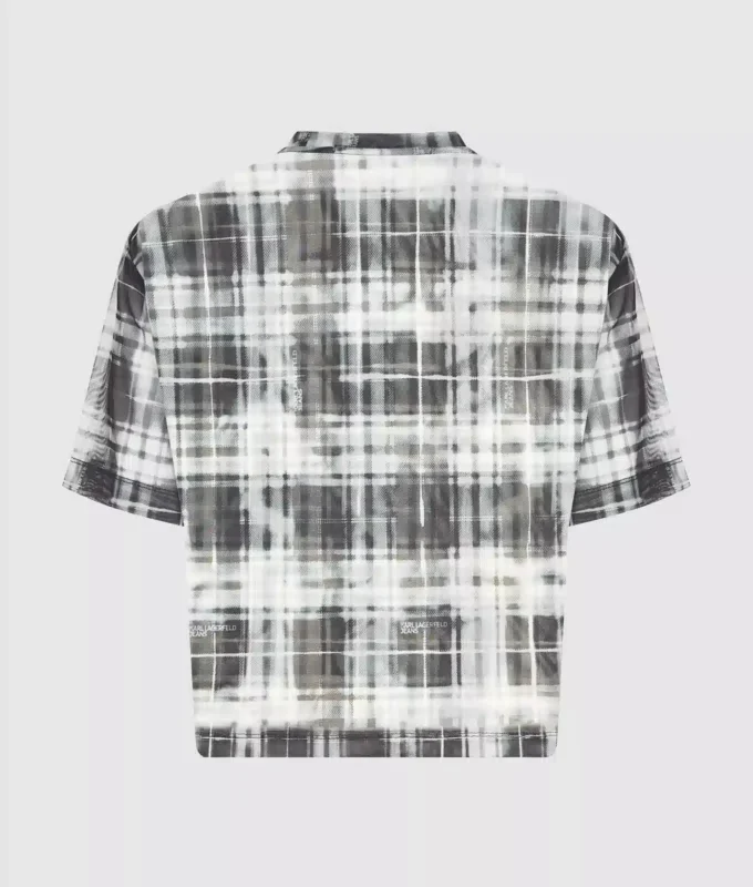 Gekreuztes Mesh-T-Shirt
