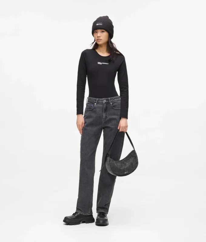 Gerade geschnittene Jeans mit hoher Taille Gerade geschnittene Jeans mit hoher Taille
