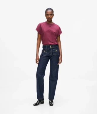 Gerade geschnittene Jeans mit Knopfdetails