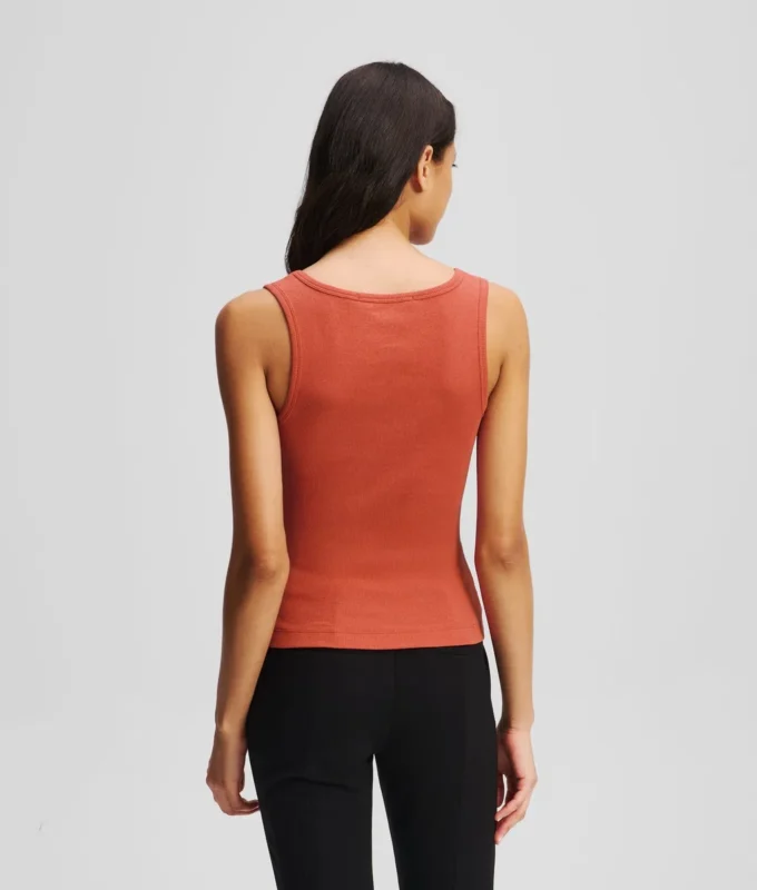 GERIFFELTES TANKTOP MIT V-AUSSCHNITT