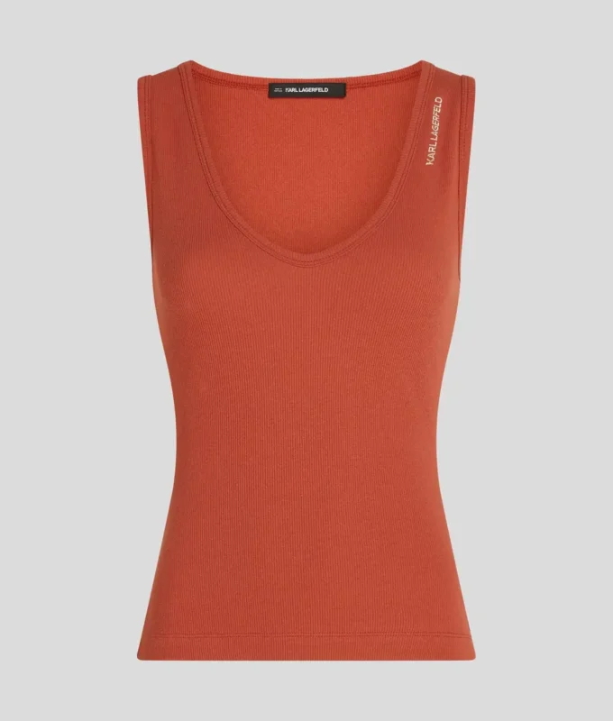 GERIFFELTES TANKTOP MIT V-AUSSCHNITT