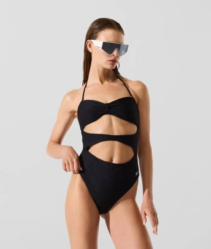 GESTREIFTER BANDEAU-BADEANZUG GESTREIFTER BANDEAU-BADEANZUG