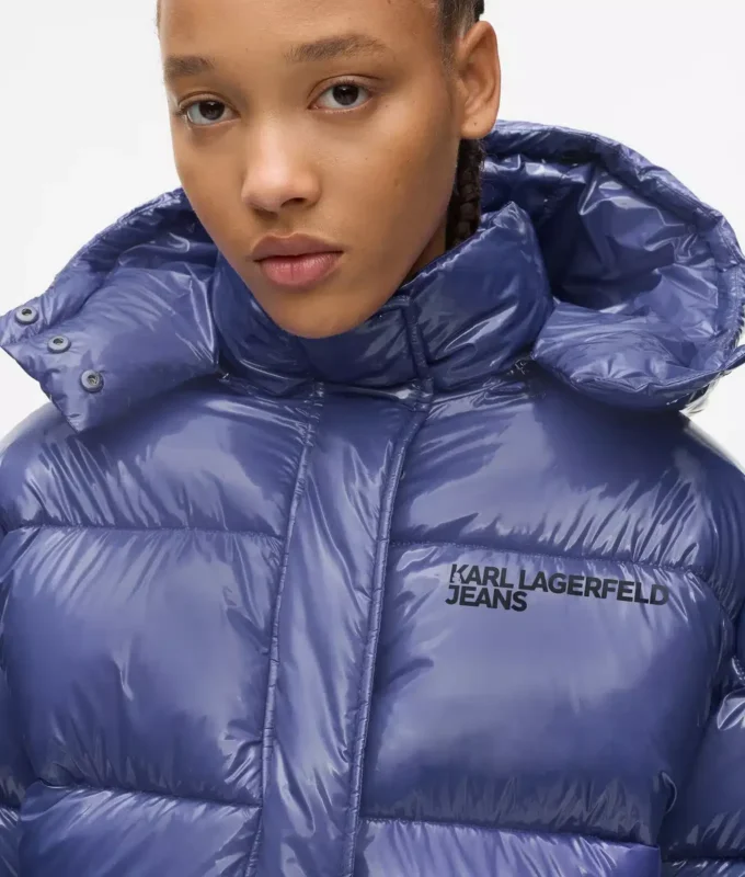 Glänzende, kastenförmige Daunenjacke Glänzende, kastenförmige Daunenjacke