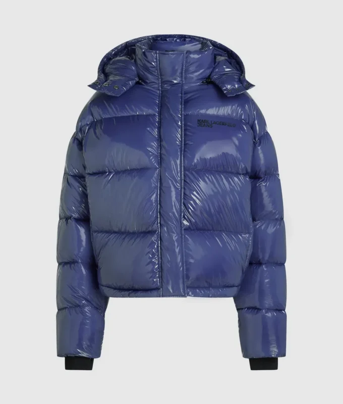 Glänzende, kastenförmige Daunenjacke Glänzende, kastenförmige Daunenjacke