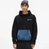 Hoodie mit Denim-Tasche