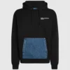 Hoodie mit Denim-Tasche