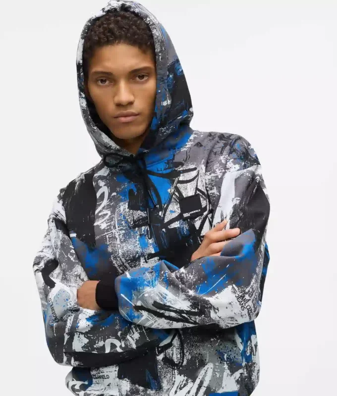 Hoodie mit durchgehendem Paint-Effekt
