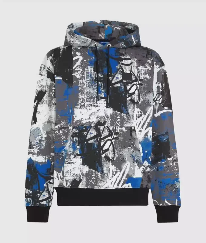 Hoodie mit durchgehendem Paint-Effekt