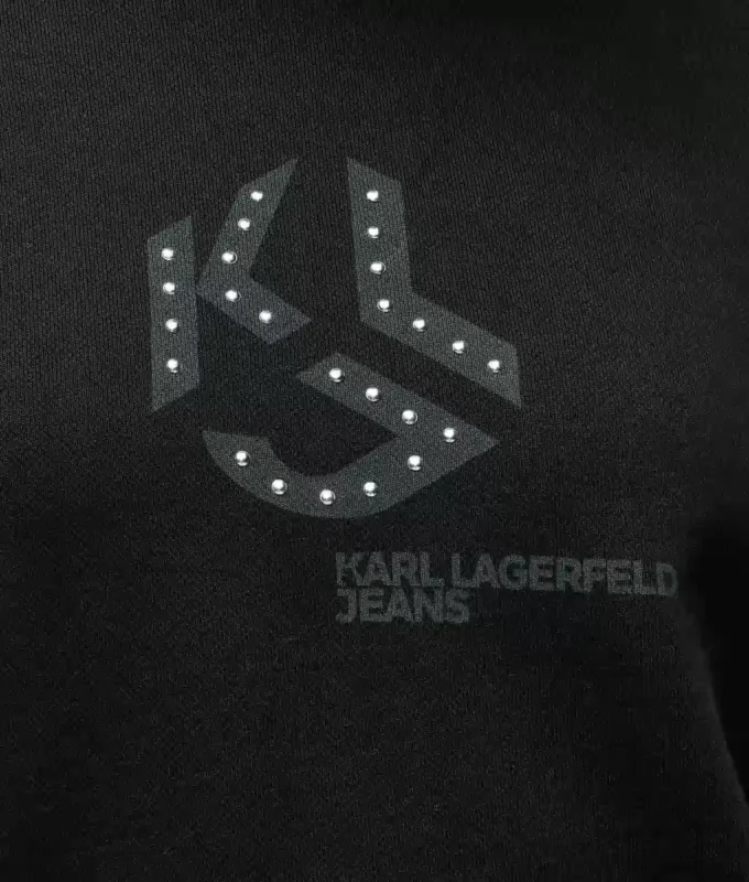 Hoodie mit Monogramm-Nieten