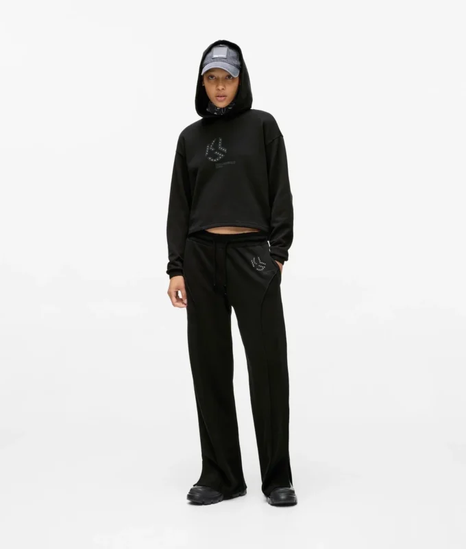 Hoodie mit Monogramm-Nieten