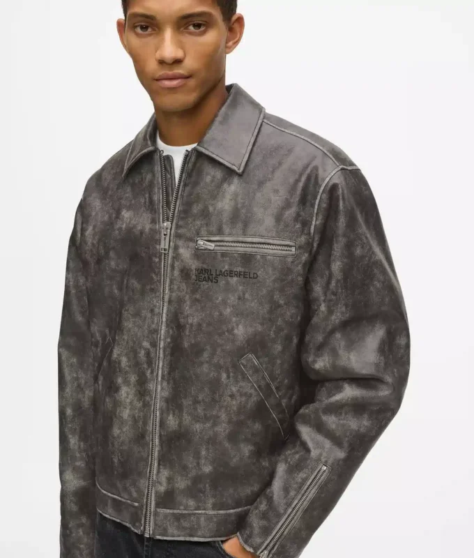 Jacke aus Kunstleder im Used-Look Jacke aus Kunstleder im Used-Look