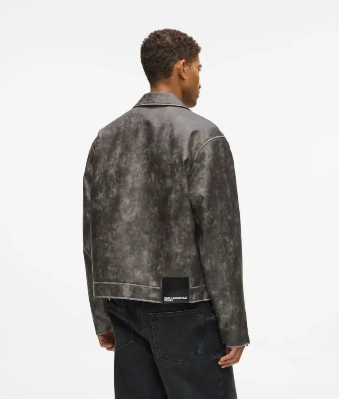 Jacke aus Kunstleder im Used-Look Jacke aus Kunstleder im Used-Look