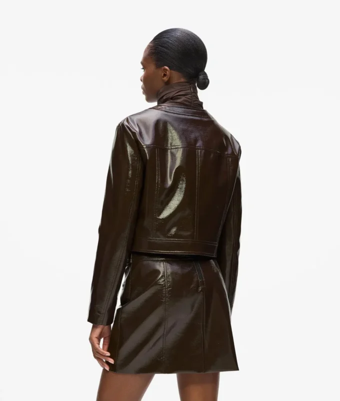 Jacke aus Kunstleder mit Glanzfinish