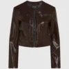 Jacke aus Kunstleder mit Glanzfinish
