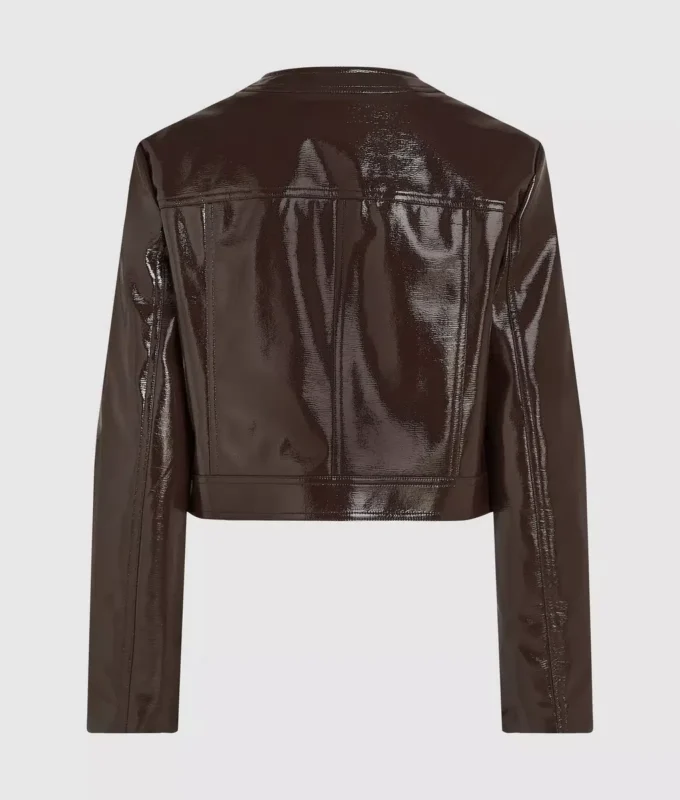 Jacke aus Kunstleder mit Glanzfinish