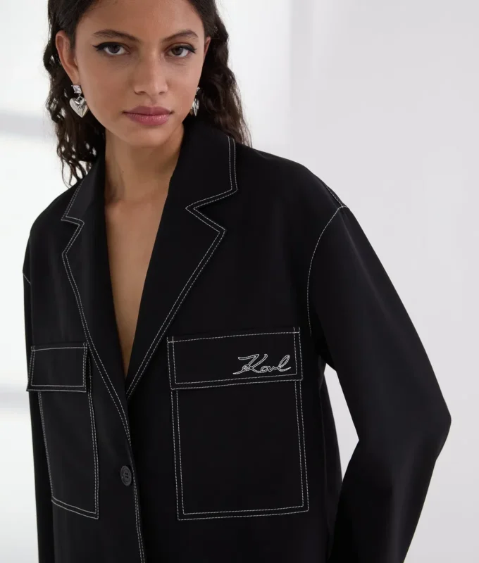 JACKE MIT KONTRASTSTICHEN JACKE MIT KONTRASTSTICHEN