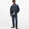 Denimjacke mit durchgehendem Monogramm-Print