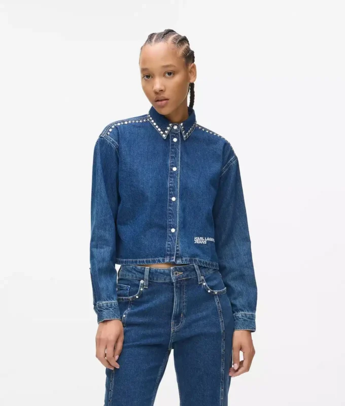 Jeanshemd mit Nieten