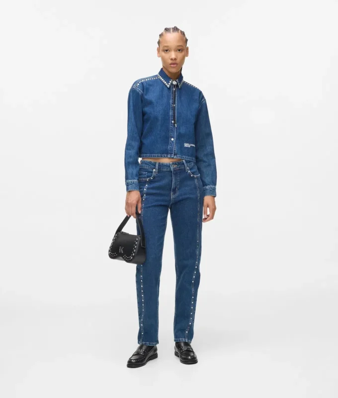 Jeanshemd mit Nieten