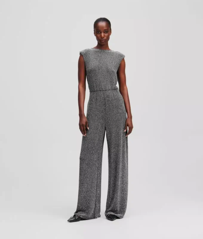 JERSEY-JUMPSUIT MIT STRASSSTEINEN JERSEY-JUMPSUIT MIT STRASSSTEINEN