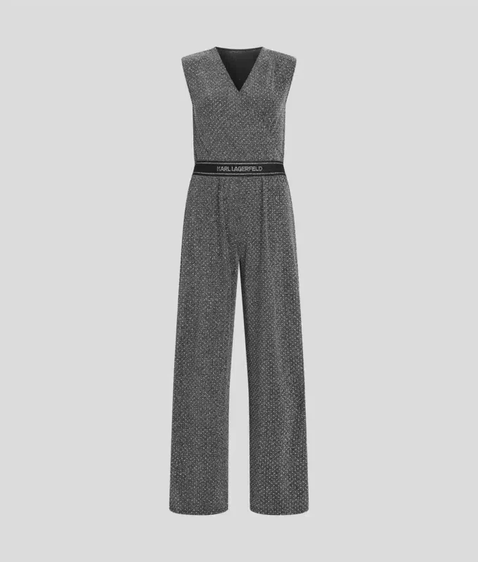 JERSEY-JUMPSUIT MIT STRASSSTEINEN JERSEY-JUMPSUIT MIT STRASSSTEINEN