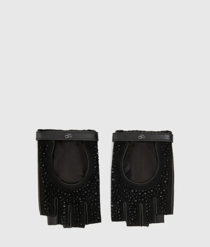 K/Autograph Strass-Fingerlose Handschuhe