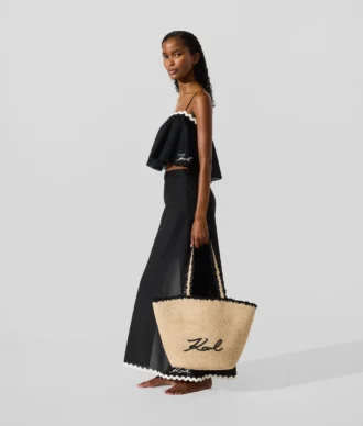 K/Signature Strandtasche mit Wellenrand