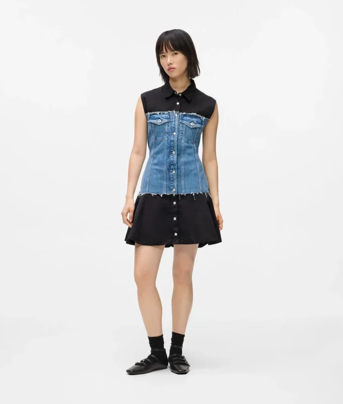 Kleid mit Denim-Oberteil Kleid mit Denim-Oberteil