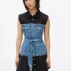 Kleid mit Denim-Oberteil Kleid mit Denim-Oberteil