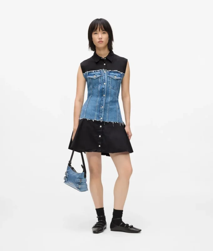 Kleid mit Denim-Oberteil Kleid mit Denim-Oberteil