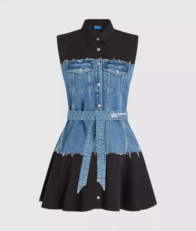 Kleid mit Denim-Oberteil Kleid mit Denim-Oberteil