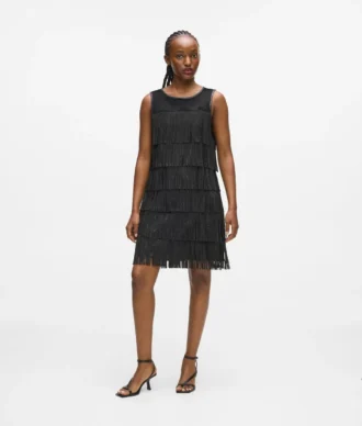 Kleid mit Kunstlederfransen