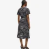 Kleid mit V-Ausschnitt und Fächerprint Kleid mit V-Ausschnitt und Fächerprint