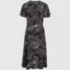 Kleid mit V-Ausschnitt und Fächerprint Kleid mit V-Ausschnitt und Fächerprint