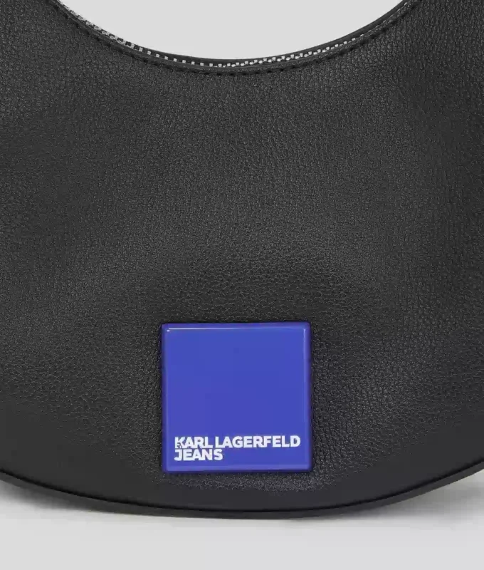 KLJ BOX LOGO HALF-MOON SHOULDER BAG
