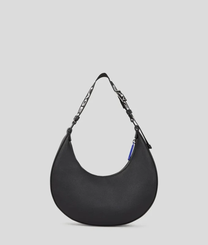 KLJ BOX LOGO HALF-MOON SHOULDER BAG