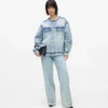 Kragenlose Jeansjacke