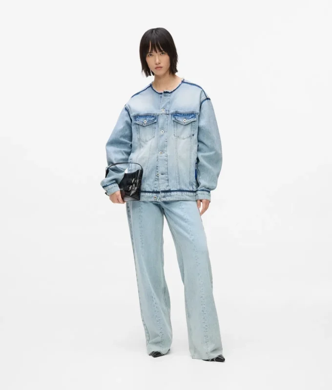 Kragenlose Jeansjacke