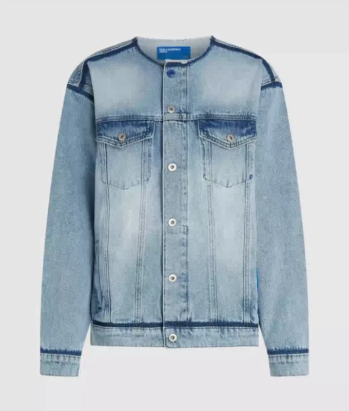 Kragenlose Jeansjacke