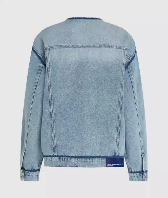 Kragenlose Jeansjacke