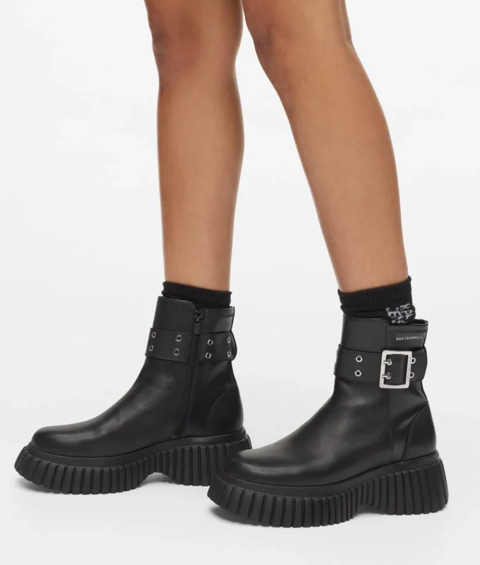 Kreeper-Stiefel mit Keilabsatz in Wadenlänge