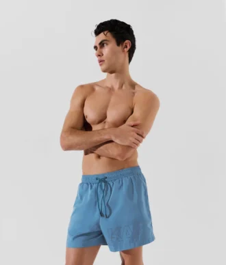 KURZE BOARDSHORTS MIT METALLIC-LOGO
