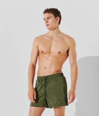 KURZE BOARDSHORTS MIT METALLIC-LOGO