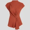 KURZÄRMELIGE BLUSE MIT KNOTEN