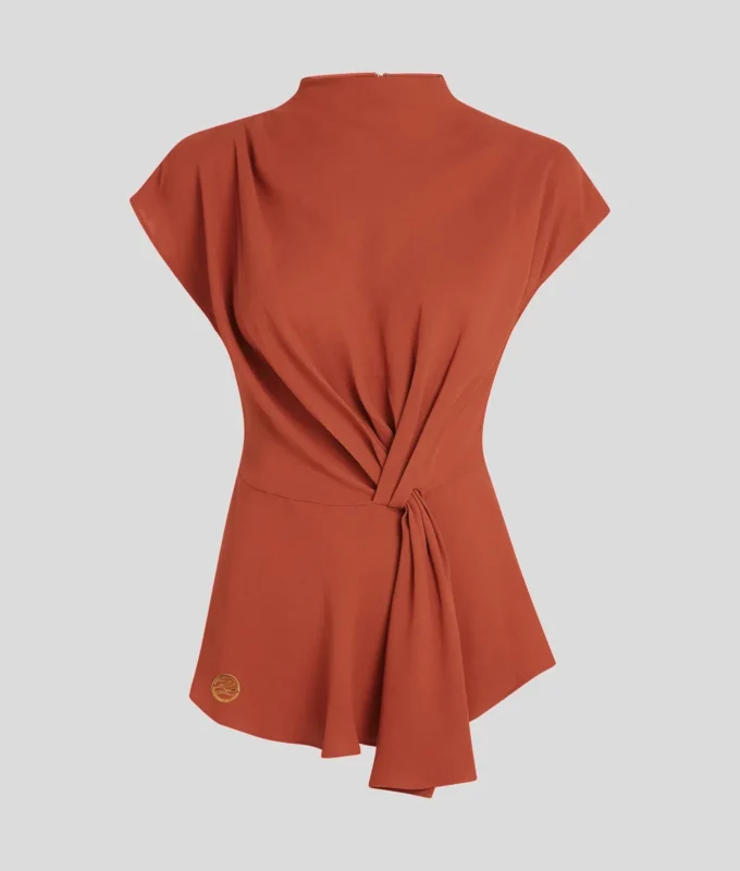 KURZÄRMELIGE BLUSE MIT KNOTEN