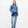 Lagenlook-Jeans mit hoher Taille und geradem Schnitt Lagenlook-Jeans mit hoher Taille und geradem Schnitt