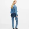 Lagenlook-Jeans mit hoher Taille und geradem Schnitt Lagenlook-Jeans mit hoher Taille und geradem Schnitt