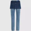 Lagenlook-Jeans mit hoher Taille und geradem Schnitt Lagenlook-Jeans mit hoher Taille und geradem Schnitt