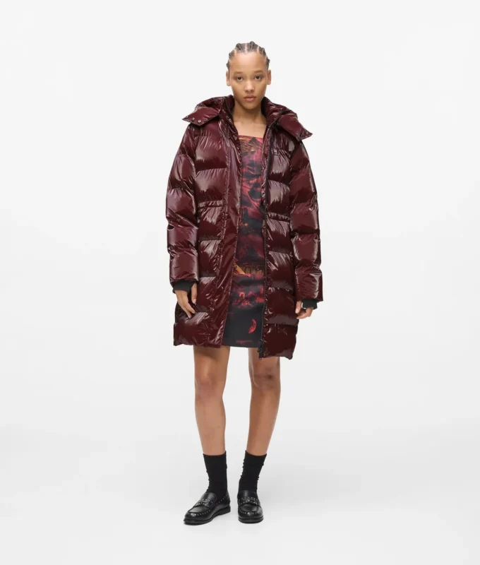 Lange Pufferjacke mit Perlmuttglanz Lange Pufferjacke mit Perlmuttglanz
