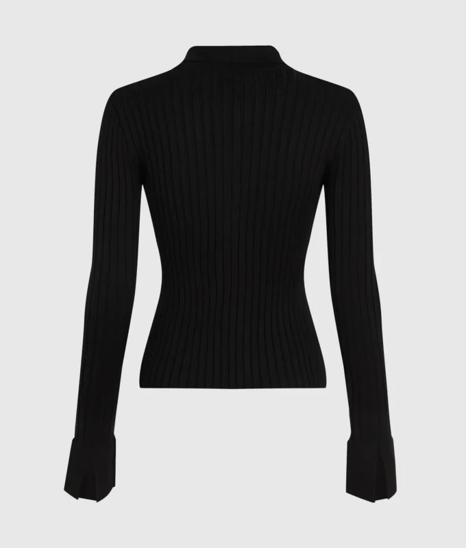 Langärmeliges Strick-Poloshirt Langärmeliges Strick-Poloshirt